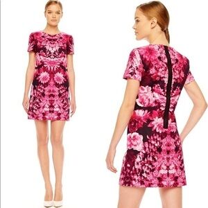 Michael Kors Sheath Crew Neck Mini Floral Dress